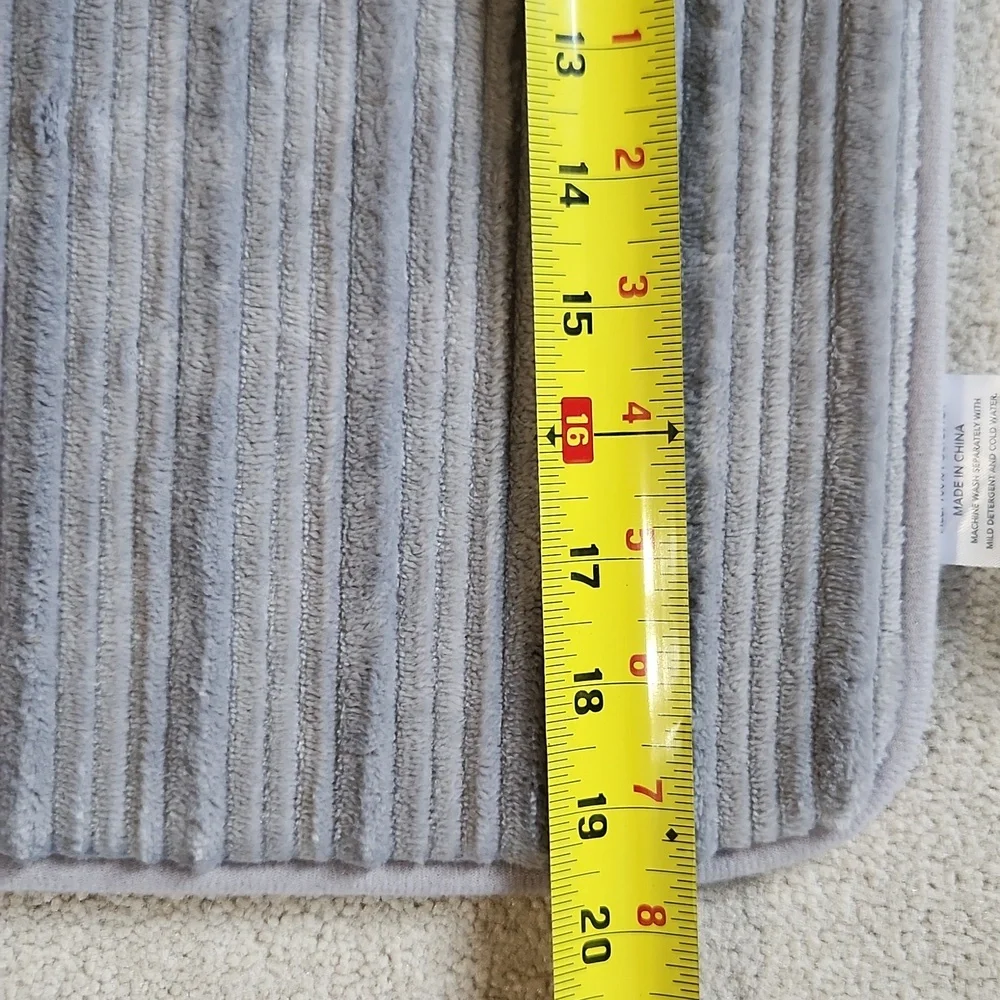 Striped Pattern Grey Soft Bathroom Rug